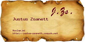 Justus Zsanett névjegykártya